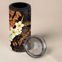 Liver Cancer Awareness Month 4 in 1 Can Cooler Tumbler Awareness Is Key Orange Polynesian Ribbon