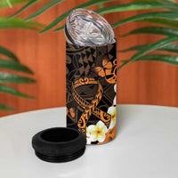 Liver Cancer Awareness Month 4 in 1 Can Cooler Tumbler Awareness Is Key Orange Polynesian Ribbon