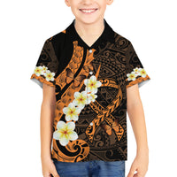 Liver Cancer Awareness Month Kid Hawaiian Shirt Awareness Is Key Orange Polynesian Ribbon