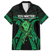 ADHD Awareness Month You Matter Family Matching Summer Maxi Dress and Hawaiian Shirt Green Polynesian Ribbon