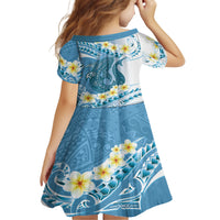 Blue Hawaii Shark Tattoo Family Matching Off Shoulder Maxi Dress and Hawaiian Shirt Frangipani With Polynesian Pastel Version LT14 - Polynesian Pride