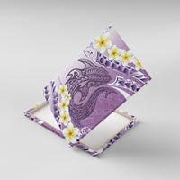 Purple Hawaii Shark Tattoo Canvas Wall Art Frangipani With Polynesian Pastel Version