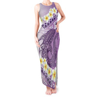 Purple Hawaii Shark Tattoo Tank Maxi Dress Frangipani With Polynesian Pastel Version LT14 Women Purple - Polynesian Pride