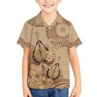 Brown Bula Fiji Family Matching Long Sleeve Bodycon Dress and Hawaiian Shirt Fijian Dance Fan Tapa Cloth Pattern