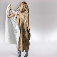 Brown Bula Fiji Hooded Blanket Fijian Dance Fan Tapa Cloth Pattern