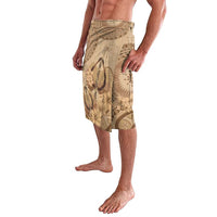 Brown Bula Fiji Lavalava Fijian Dance Fan Tapa Cloth Pattern