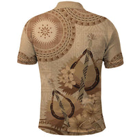 Brown Bula Fiji Polo Shirt Fijian Dance Fan Tapa Cloth Pattern