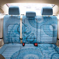 Blue Bula Fiji Back Car Seat Cover Fijian Dance Fan Tapa Cloth Pattern