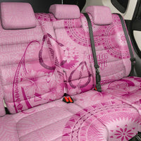 Pink Bula Fiji Back Car Seat Cover Fijian Dance Fan Tapa Cloth Pattern