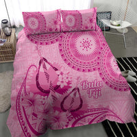 Pink Bula Fiji Bedding Set Fijian Dance Fan Tapa Cloth Pattern