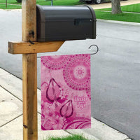 Pink Bula Fiji Garden Flag Fijian Dance Fan Tapa Cloth Pattern