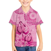 Pink Bula Fiji Hawaiian Shirt Fijian Dance Fan Tapa Cloth Pattern
