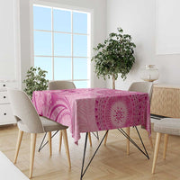 Pink Bula Fiji Tablecloth Fijian Dance Fan Tapa Cloth Pattern