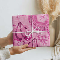 Pink Bula Fiji Wrapping Paper Fijian Dance Fan Tapa Cloth Pattern - Polynesian Pride
