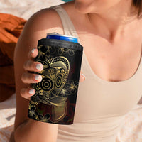 Frangipani Festival Rabaul 4 in 1 Can Cooler Tumbler PNG Tribal Baining Mask Tattoo - Polynesian Pride