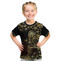Frangipani Festival Rabaul Kid T Shirt PNG Tribal Baining Mask Tattoo - Polynesian Pride