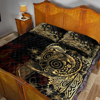 Frangipani Festival Rabaul Quilt Bed Set PNG Tribal Baining Mask Tattoo - Polynesian Pride