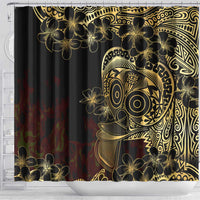 Frangipani Festival Rabaul Shower Curtain PNG Tribal Baining Mask Tattoo - Polynesian Pride