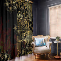 Frangipani Festival Rabaul Window Curtain PNG Tribal Baining Mask Tattoo - Polynesian Pride