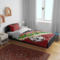 Frangipani Festival Rabaul East New Britain Bedding Set Dukduk Dance With Plumeria - Polynesian Pride