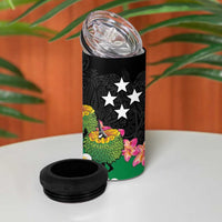 Frangipani Festival Rabaul East New Britain 4 in 1 Can Cooler Tumbler Dukduk Dance With Plumeria - Polynesian Pride
