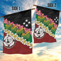 Frangipani Festival Rabaul East New Britain Garden Flag Dukduk Dance With Plumeria - Polynesian Pride