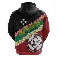 Frangipani Festival Rabaul East New Britain Hoodie Dukduk Dance With Plumeria - Polynesian Pride