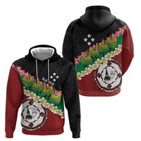 Frangipani Festival Rabaul East New Britain Hoodie Dukduk Dance With Plumeria - Polynesian Pride
