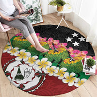 Frangipani Festival Rabaul East New Britain Round Carpet Dukduk Dance With Plumeria - Polynesian Pride