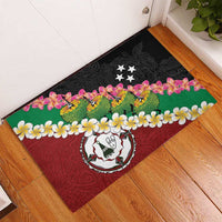 Frangipani Festival Rabaul East New Britain Rubber Doormat Dukduk Dance With Plumeria - Polynesian Pride