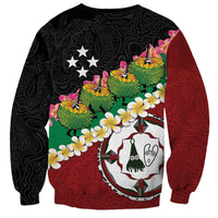 Frangipani Festival Rabaul East New Britain Sweatshirt Dukduk Dance With Plumeria - Polynesian Pride