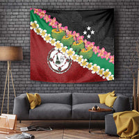 Frangipani Festival Rabaul East New Britain Tapestry Dukduk Dance With Plumeria - Polynesian Pride