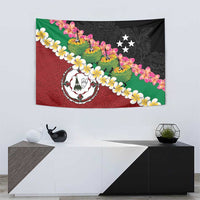 Frangipani Festival Rabaul East New Britain Tapestry Dukduk Dance With Plumeria - Polynesian Pride