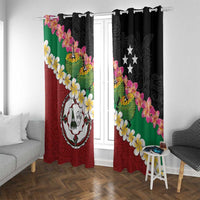 Frangipani Festival Rabaul East New Britain Window Curtain Dukduk Dance With Plumeria - Polynesian Pride