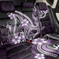 Purple Black Aloha Hawaii Back Car Seat Cover Polynesian Shark Tattoo Plumeria