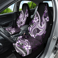 Purple Black Aloha Hawaii Car Seat Cover Polynesian Shark Tattoo Plumeria