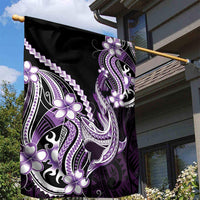 Purple Black Aloha Hawaii Garden Flag Polynesian Shark Tattoo Plumeria