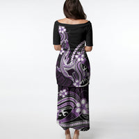 Purple Black Aloha Hawaii Puletasi Polynesian Shark Tattoo Plumeria LT14 - Polynesian Pride