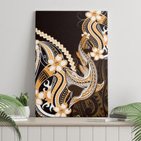 Orange Black Aloha Hawaii Canvas Wall Art Polynesian Shark Tattoo Plumeria