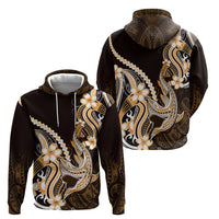 Orange Black Aloha Hawaii Hoodie Polynesian Shark Tattoo Plumeria