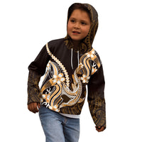 Orange Black Aloha Hawaii Kid Hoodie Polynesian Shark Tattoo Plumeria LT14 - Polynesian Pride