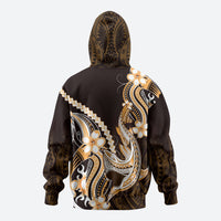 Orange Black Aloha Hawaii Zip Hoodie Polynesian Shark Tattoo Plumeria LT14 - Polynesian Pride