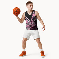 Pink Black Aloha Hawaii Basketball Jersey Polynesian Shark Tattoo Plumeria LT14 - Polynesian Pride