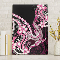 Pink Black Aloha Hawaii Canvas Wall Art Polynesian Shark Tattoo Plumeria