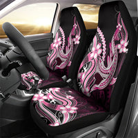 Pink Black Aloha Hawaii Car Seat Cover Polynesian Shark Tattoo Plumeria