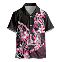 Pink Black Aloha Hawaii Kid Hawaiian Shirt Polynesian Shark Tattoo Plumeria LT14 - Polynesian Pride