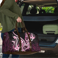 Pink Black Aloha Hawaii Travel Bag Polynesian Shark Tattoo Plumeria