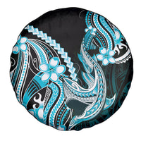 Blue Black Aloha Hawaii Spare Tire Cover Polynesian Shark Tattoo Plumeria