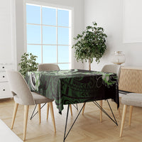 Green Black Aloha Hawaii Tablecloth Polynesian Shark Tattoo Plumeria