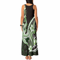 Green Black Aloha Hawaii Tank Maxi Dress Polynesian Shark Tattoo Plumeria LT14 - Polynesian Pride